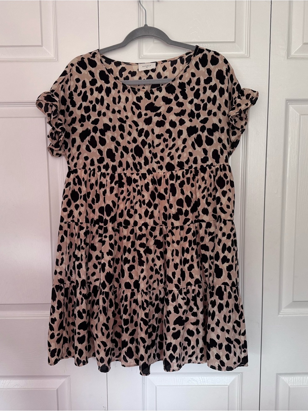 Everly Tan & Black Printed Mini Dress - Medium